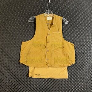 Vintage American Field Hunting Vest Canvas Game Pocket Utility Workwear USA Sz S
